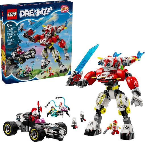 Lego 71497 Cooper's Tiger Mech & Zero's Hot Rod Car (Le robot-tigre de Cooper et le bolide de Zero)