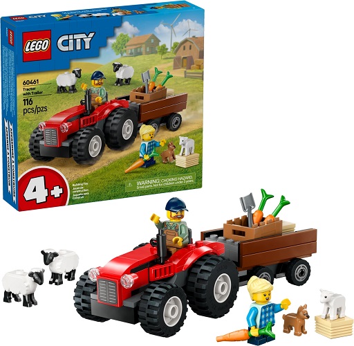 Lego 60461 Tractor with Trailer (Le tracteur agricole rouge avec remorque et moutons)
